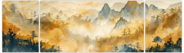 Obraz - Pohoří, akvarel (170x50 cm)