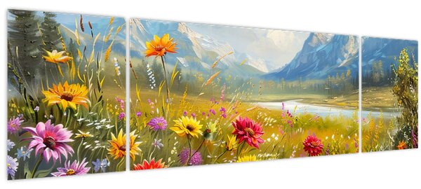 Obraz - Malovaná krajina (170x50 cm)