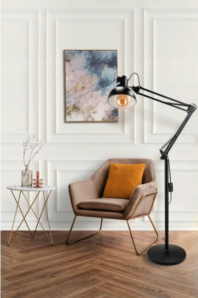 Stojací lampa 1xE27/40W/230V černá