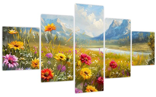 Obraz - Malovaná krajina (125x70 cm)