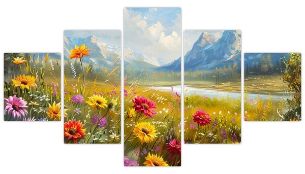 Obraz - Malovaná krajina (125x70 cm)