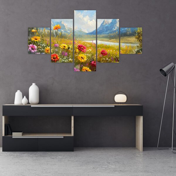 Obraz - Malovaná krajina (125x70 cm)