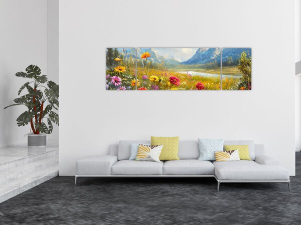 Obraz - Malovaná krajina (170x50 cm)