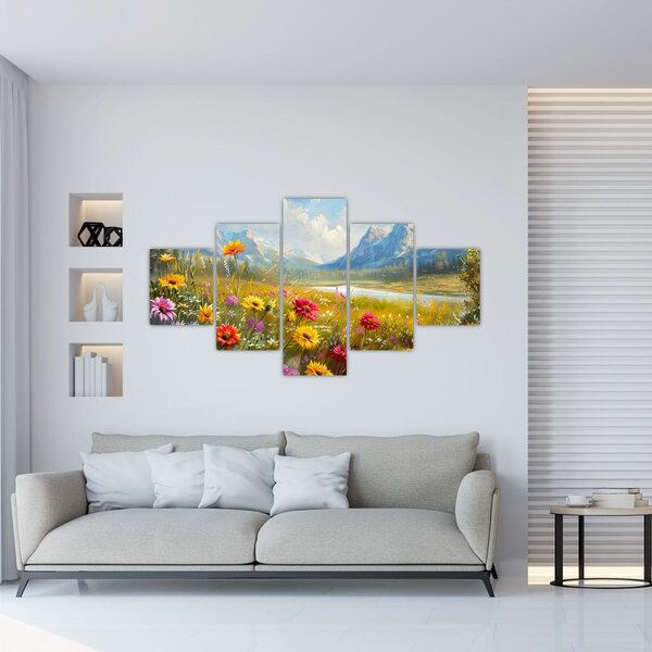 Obraz - Malovaná krajina (125x70 cm)