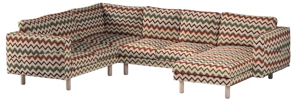 Potah na pohovku IKEA Norsborg rohová, 5-místná se šezlongem barva vícebarevná látka pletený vzor, vzorované