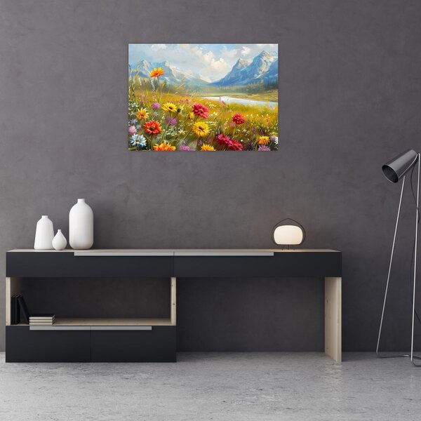 Skleněný obraz - Malovaná krajina (70x50 cm)