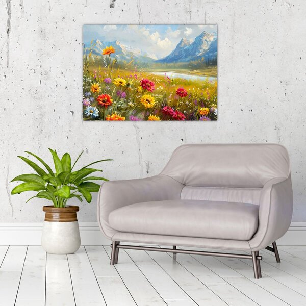 Skleněný obraz - Malovaná krajina (70x50 cm)