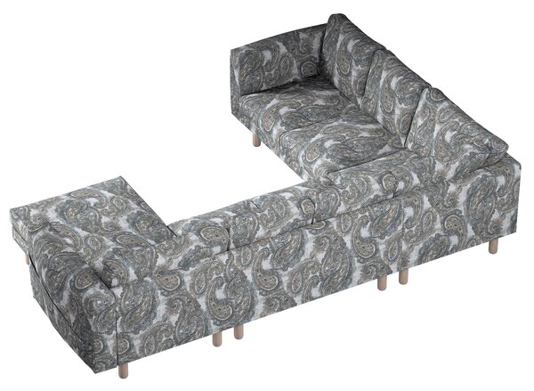 Potah na pohovku IKEA Norsborg rohová, 5-místná se šezlongem barva vícebarevná látka pletený vzor, vzorované
