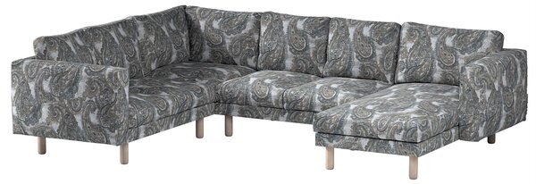 Potah na pohovku IKEA Norsborg rohová, 5-místná se šezlongem barva vícebarevná látka pletený vzor, vzorované