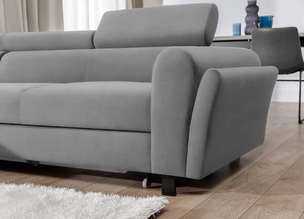 Elegantní rozkládací sedací souprava ASTRAEA - šedá, levý roh