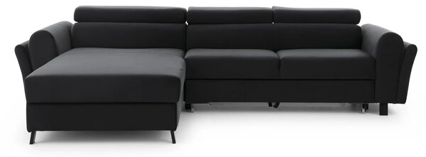 Elegantní rozkládací sedací souprava ASTRAEA - tmavě šedá 1, levý roh