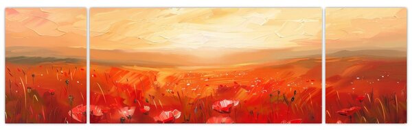 Obraz - Pole vlčích máků (170x50 cm)