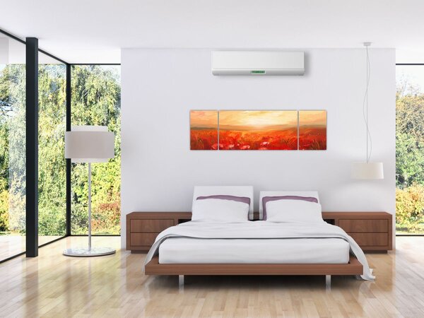 Obraz - Pole vlčích máků (170x50 cm)