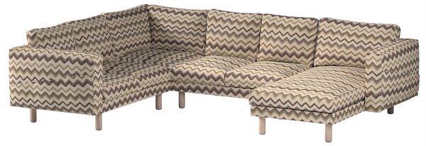 Potah na pohovku IKEA Norsborg rohová, 5-místná se šezlongem barva béžová látka pletený vzor, vzorované