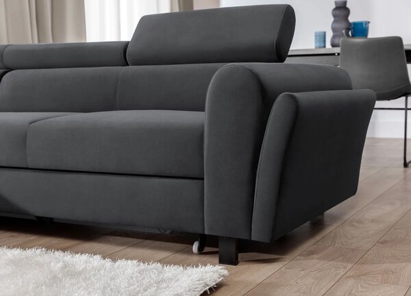 Elegantní rozkládací sedací souprava ASTRAEA - tmavě šedá 1, levý roh