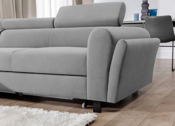 Elegantní rozkládací sedací souprava ASTRAEA - světle šedá, levý roh