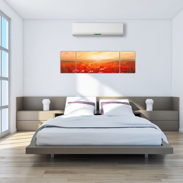 Obraz - Pole vlčích máků (170x50 cm)