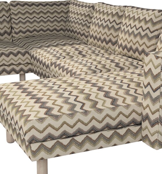 Potah na pohovku IKEA Norsborg rohová, 5-místná se šezlongem barva béžová látka pletený vzor, vzorované