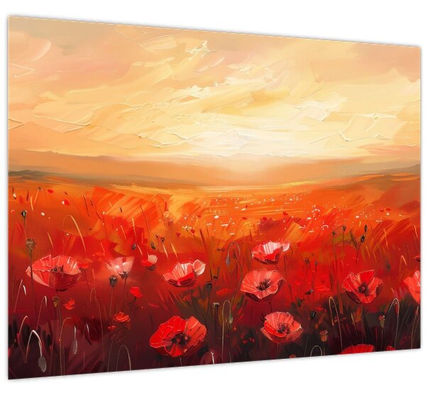 Obraz - Pole vlčích máků (70x50 cm)