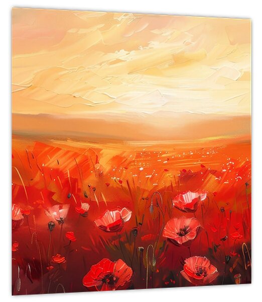 Obraz - Pole vlčích máků (30x30 cm)