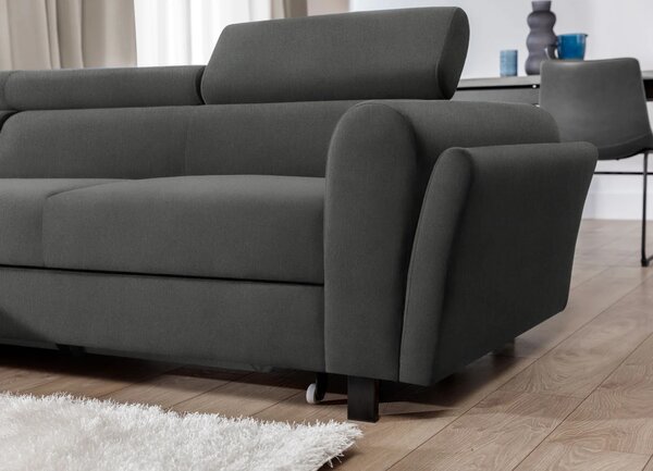 Elegantní rozkládací sedací souprava ASTRAEA - tmavě šedá 2, levý roh