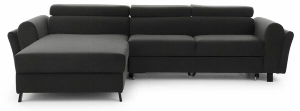 Elegantní rozkládací sedací souprava ASTRAEA - tmavě šedá 2, levý roh