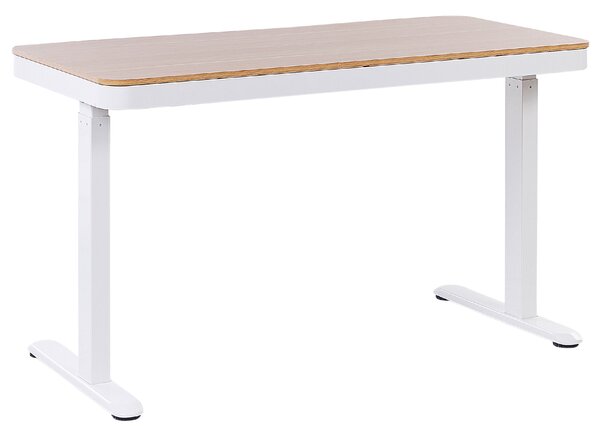 Elektricky výškově nastavitelný pracovní stůl KENLY Hnědá/Bílá 120 cm 60 cm s USB portem