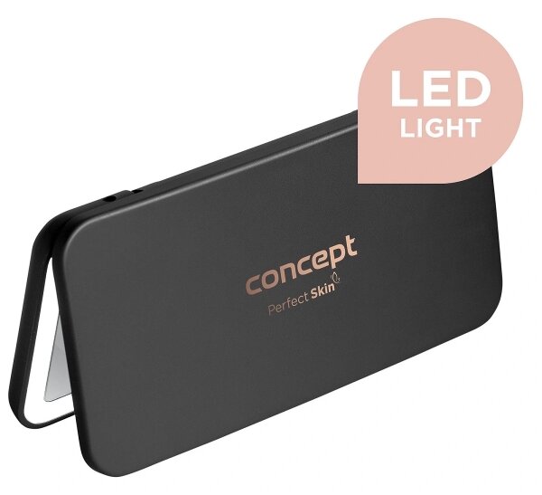 Concept KZ2020 - LED Kosmetické zrcátko PERFECT SKIN LED/1,5W/5V 300 mAh černá