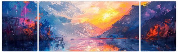Obraz - Malba krajiny (170x50 cm)