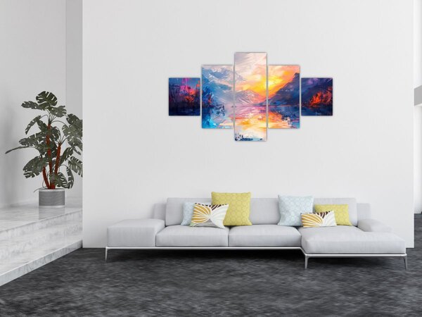 Obraz - Malba krajiny (125x70 cm)