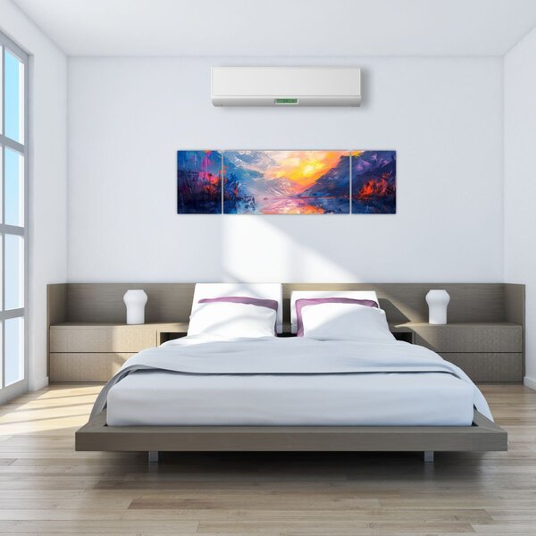 Obraz - Malba krajiny (170x50 cm)