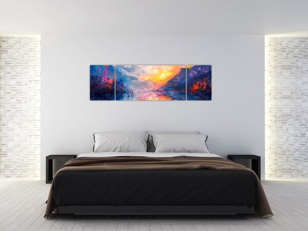 Obraz - Malba krajiny (170x50 cm)