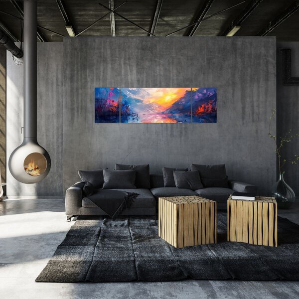 Obraz - Malba krajiny (170x50 cm)