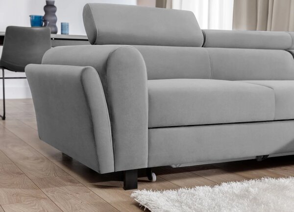 Elegantní rozkládací sedací souprava ASTRAEA - světle šedá, pravý roh