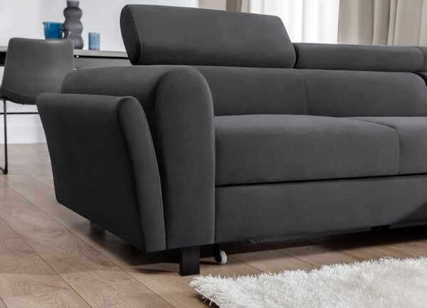 Elegantní rozkládací sedací souprava ASTRAEA - tmavě šedá 1, pravý roh
