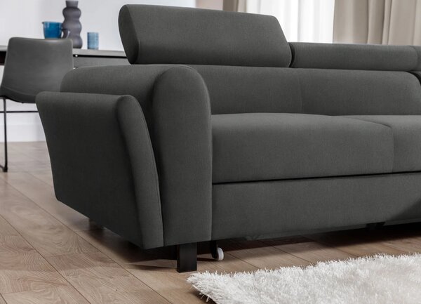 Elegantní rozkládací sedací souprava ASTRAEA - tmavě šedá 2, pravý roh