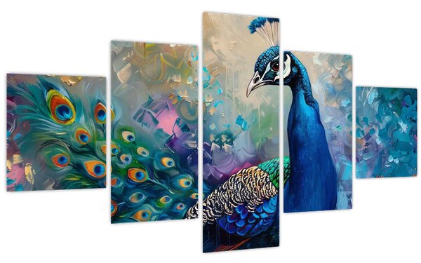 Obraz - Malba páva (125x70 cm)