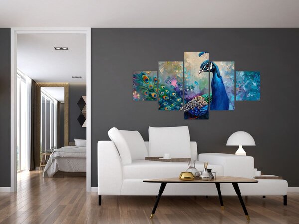 Obraz - Malba páva (125x70 cm)