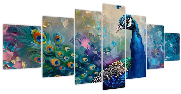 Obraz - Malba páva (210x100 cm)