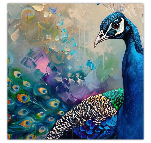 Obraz - Malba páva (30x30 cm)