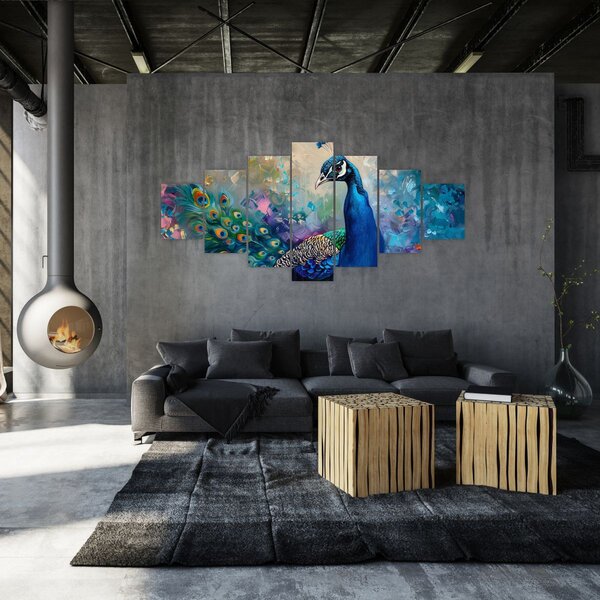 Obraz - Malba páva (210x100 cm)