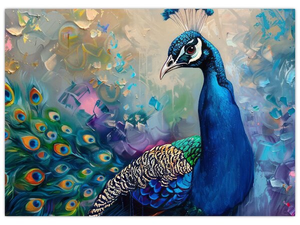 Obraz - Malba páva (70x50 cm)