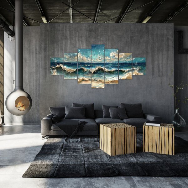 Obraz - Malba moře (210x100 cm)