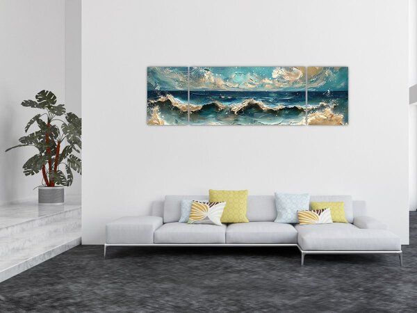 Obraz - Malba moře (170x50 cm)