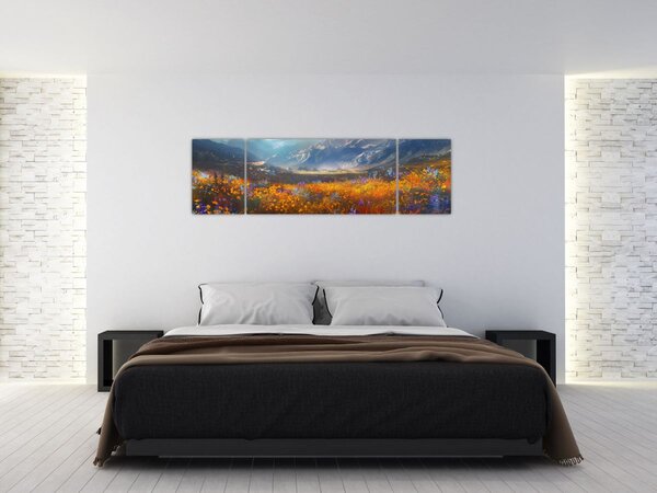 Obraz - Malovaná horská krajina II. (170x50 cm)