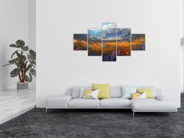 Obraz - Malovaná horská krajina II. (125x70 cm)