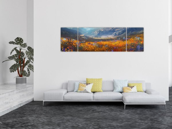 Obraz - Malovaná horská krajina II. (170x50 cm)