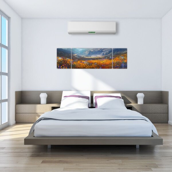 Obraz - Malovaná horská krajina II. (170x50 cm)