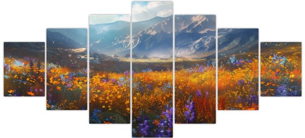 Obraz - Malovaná horská krajina II. (210x100 cm)