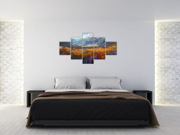 Obraz - Malovaná horská krajina II. (125x70 cm)